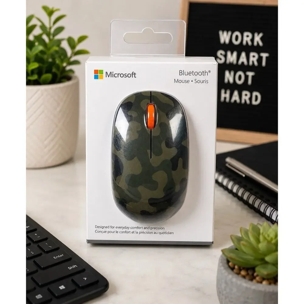 Microsoft Bluetooth Mouse Camo Green Wireless Mouse NIB Windows Compatible